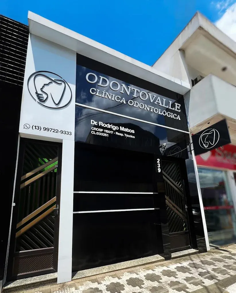 Fachada da Odontovalle Clínica Odontológica, na Rua Tamekichi Takano, 239, em Registro